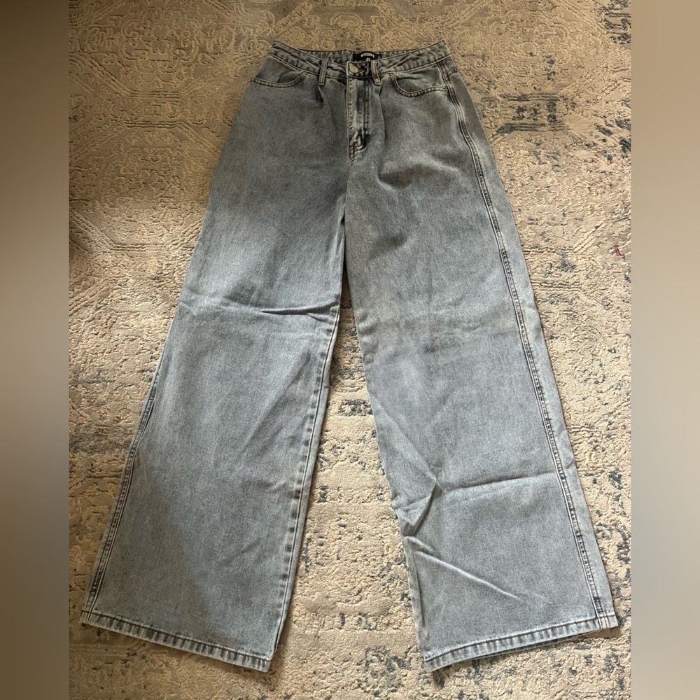 Missguided Blue Baggy Boyfriend Jeans - Size 4